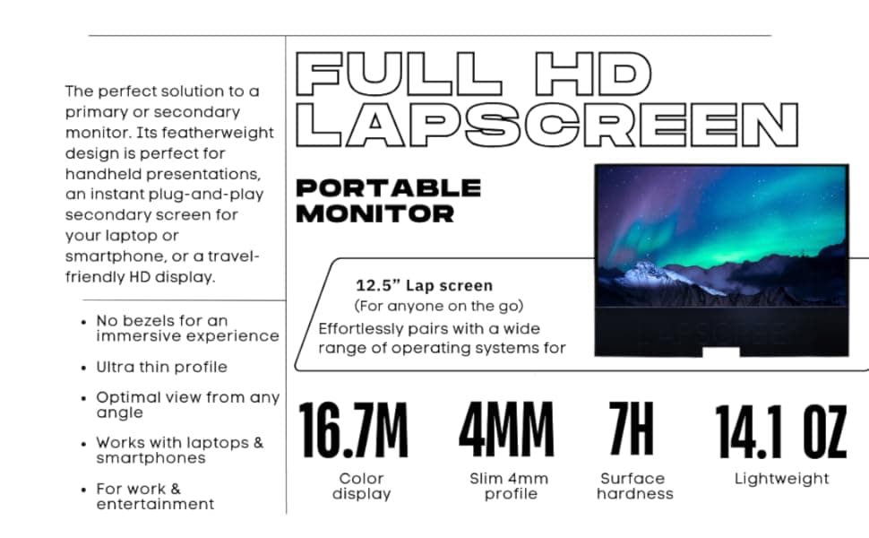 Portable Monitor Full HD Lapscreen pichi 12.5" faytech Flat Touch Monitor v2 - Image 7