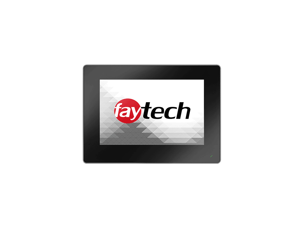 FT07TMACAPOB front 7 inch aluminum frame capacitive touchscreen monitor — front view