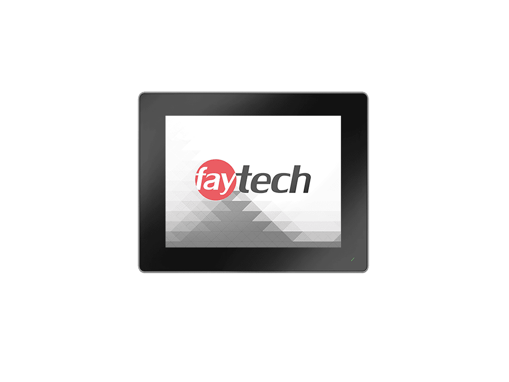 FT08TMACAPOB front 8 inch aluminum frame capacitive touchscreen monitor — front view
