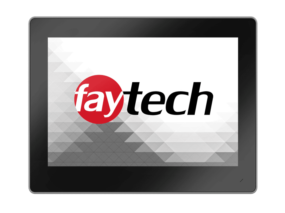 FT10TMACAPOB front 10 inch aluminum frame capacitive touchscreen monitor — front view