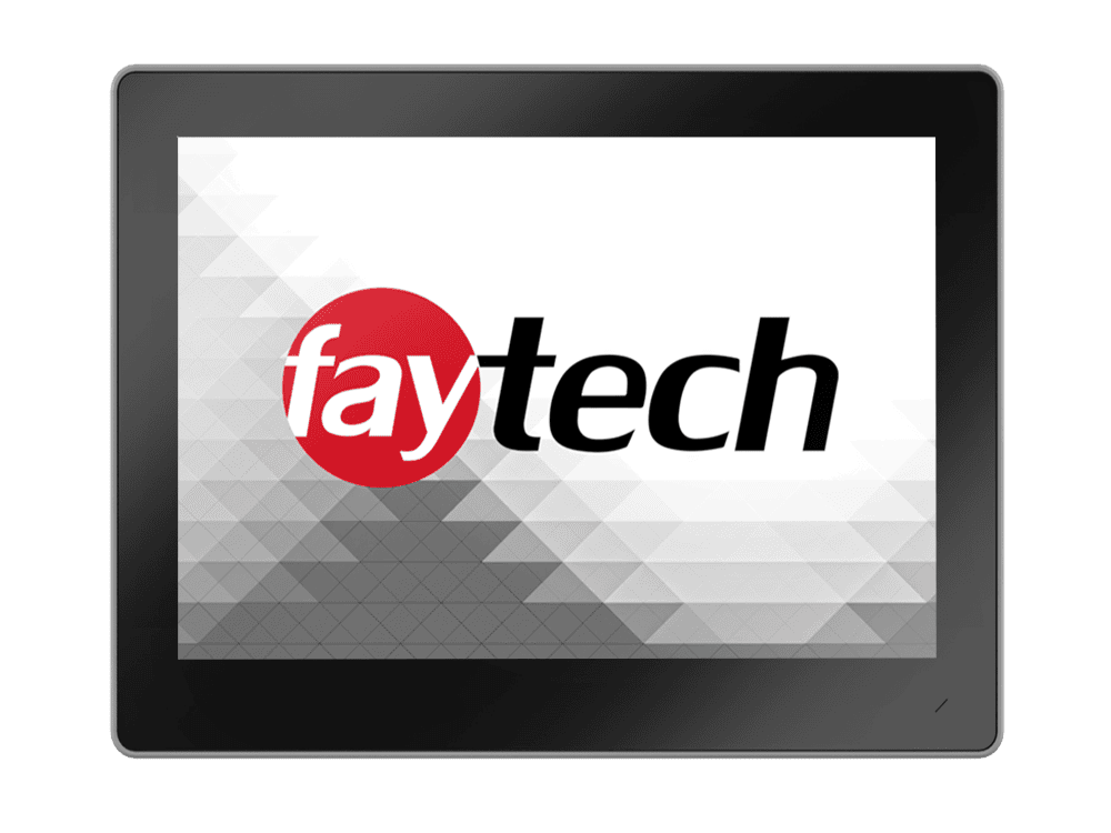 FT121TMACAPOB front 12.1 inch aluminum frame capacitive touchscreen monitor — front view