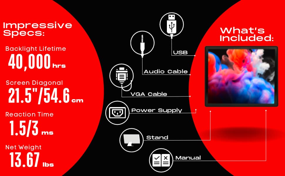1922 Monitor Specs and Features pichi 19" Capacitive Touchscreen Monitor - Image 4